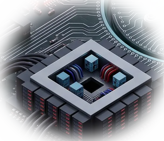 A processor sorting data cubes into order — analysis separating signal from noise